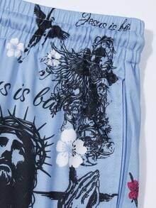 2026 Summer New <b>Men's</b> 100% Polyester Hip Hop 2-in-1 <b>Compression</b> Running <b>Shorts</b> Graphic Print <b>Men</b> Sublimation Mesh <b>Shorts</b> - Product Image 5