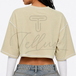 Women's Short Tees Crop <b>Tops</b> Casual wear Cotton made Women's T shirts in All Styles & Colors Women's Crop <b>Top</b> T-Shirt - Product Image 3