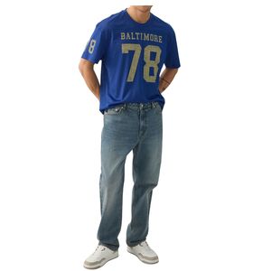 Jeans de Mezclilla Premium al por Mayor, Personalizados, Estilo Desgastado, Pierna Ancha, Cintura Alta, Corte Regular, Casual Elegante, Transpirables y a la Moda - Product Image 1
