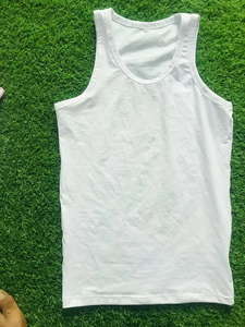 Premium Casual Ribbed <b>Crop</b> <b>Men</b> Tank <b>Top</b> Summer Quick Dry Breathable O-Neck Solid Knitted Style OEM Custom Front Polyester/Cotton - Product Image 5