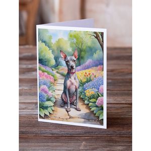 American Hairless Terrier Cartes de vœux fantaisistes Spring Garden A7 Taille 5x7 Pack 8 cartes vierges avec enveloppes - Product Image 2