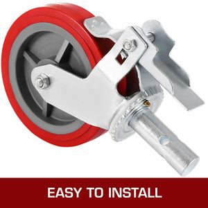 Heavy Duty 8 \ "ruote Per ponteggi Set 3200 libbre Per Set in poliuretano freno rosso ruote Per bloccaggio Per Scaffold mensole - Product Image 6
