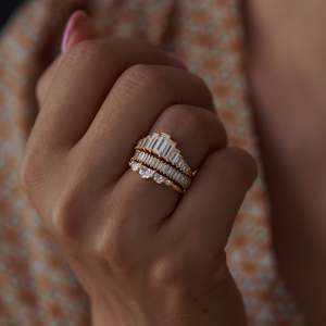Women's Emerald Cut <b>Diamond</b> <b>Ring</b> In 14K Gold Classic Style Engagement - Product Image 4