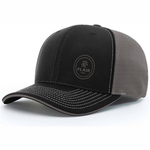 Gorra Trucker Snapback Premium Personalizada de 6 Paneles – Gorra Híbrida Estructurada de Malla de Rendimiento Gris y Sarga de Poliéster - Product Image 5