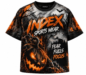 INDEX Men's Halloween <b>Pumpkin</b> Printed <b>T</b>-<b>Shirt</b> Short Sleeve O-Neck Street Style Regular Fit With Bats And Orange Design - Product Image 1