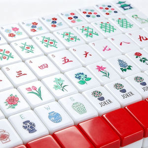 <b>Resin</b> <b>Crafts</b> Wholesale New Custom Bamboo Travel Mahjong 160 Engraved 4 Layer Luxury Acrylic American Mahjong Tiles - Product Image 1