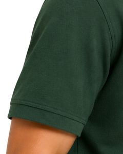 Polo de Hombre Verde Oscuro, Manga Corta, Tela Piqué de Algodón, Diseño Liso Informal, Cuello Camisero, Personalizable, para Golf, Verano - Product Image 4