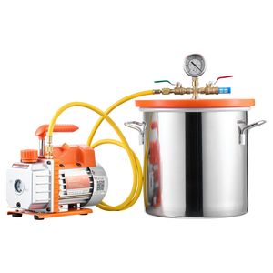 Pompa per camera a vuoto in acciaio inossidabile da 3 galloni con 3,5 CFM e kit di degassificazione in vetro temperato - Product Image 1