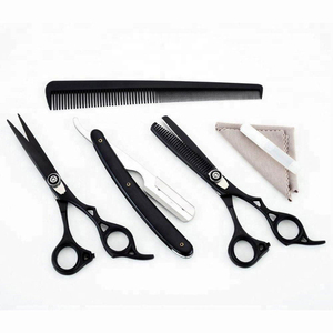 Ensemble de ciseaux de coiffure professionnels pour barbier avec ciseaux à effiler, peigne, acier inoxydable, pour hommes, outils de coiffure, logo personnalisé - Product Image 5