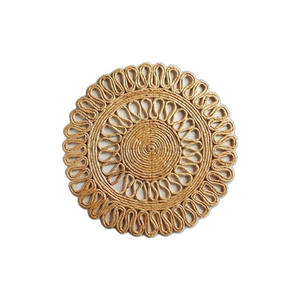 Flower Shaped Rattan Charger <b>Plates</b> Handmade Floral Placemat and Scalloped Table Decoration OEM ODM Available - Product Image 2