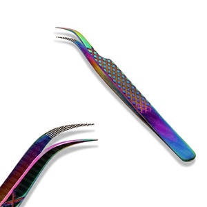 Pinces à cils professionnelles en acier inoxydable pour extensions de cils avec des pointes de haute précision, outil de qualité salon - Product Image 2