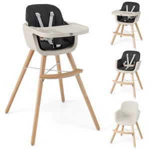 Seggiolone in Legno Convertibile 3-in-1 per Bambini con Cuscino - Product Image 4