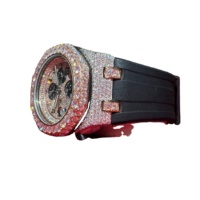 Montre de luxe à quartz tendance Hip Hop, cadran VVS avec lunette sertie, bracelet en acier inoxydable, fermoir papillon, passe le testeur de diamants, étanche 5 ATM