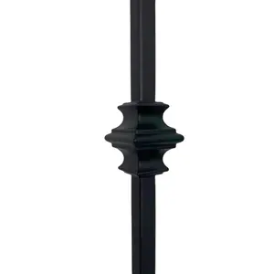 Modelo de diseño tradicional, husillos de hierro forjado huecos negros satinados de 1/2 '', balaustres de un solo nudillo, escalera, nuevo diseño, 2017