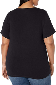 Camiseta de Verano Informal para Mujer, Talla Grande, con Logotipo, Cuello en V, 100% Algodón, 180g, Diseño ODM - Product Image 3