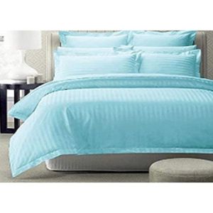 GCottonStripe 220TC 4 Pc Bedding <b>Set</b> Standard Size with <b>Comforter</b> for Home or Hotel 220 Thread Count Stripe Design - Product Image 1