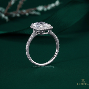 E Color VVS2 <b>Cushion</b> and <b>Round</b> Cut Diamond Ring 9k 10k 14k 18k Gold Engagement Wedding Band Premium Fine Jewelry Gift For Her - Product Image 3