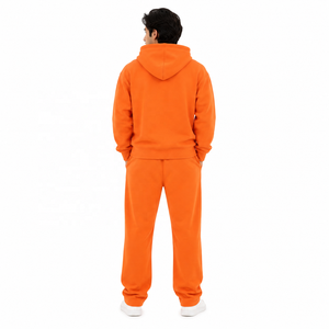 Sudadera con capucha de moda para hombre, de algodón y forro polar, estilo chándal, con hombros caídos, para correr, con bolsillo delantero, estilo urbano, OEM ODM al por mayor - Product Image 3