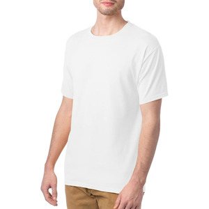 T-shirt en coton blanc uni pour homme, manches courtes, col rond, coupe classique, couleur unie, best-seller, en solde. - Product Image 3