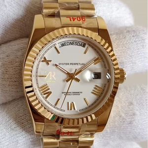 Reloj Deportivo de Lujo Mecánico de 36 mm, Esfera Blanca con Números Romanos, Cierre Oculto, Alta Calidad - Product Image 1