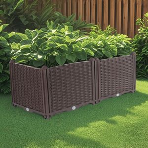 Jardinera de Plástico SOGA de 80 cm de Profundidad, Duradera, para Exteriores, con Patas, Diseño que Ahorra Espacio, para Verduras, Hierbas y Flores - Product Image 1