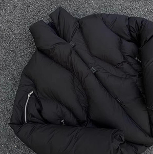 Custom <b>Men</b> Black <b>Puffer</b> <b>Jacket</b> Heavyweight Winter Parka Oversized Streetwear Tech Wear Minimalist High Quality Quilted Outwear - Product Image 4