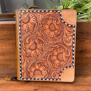 Professionnel personnalisé de qualité supérieure en cuir véritable portefeuille d'affaires sac classeur A4 classeur de documents avec porte-carte - Product Image 2