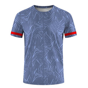 T-shirt pour homme à manches courtes, col rond, imprimé camouflage bleu, séchage rapide, coupe décontractée, tricoté en polyester - Product Image 4