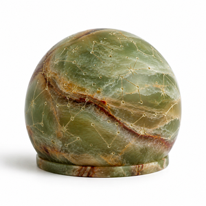 Lampe sphérique artisanale en onyx vert naturel, constellations du zodiaque, veilleuse, vente en gros, logo personnalisé, décoration astrologique - Product Image 1