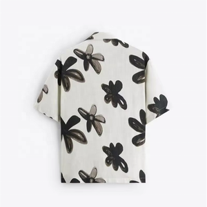 Chemise hawaïenne vintage à fleurs pour homme, manches courtes, boutonnée, respirante, décontractée et élégante, printemps - Product Image 1