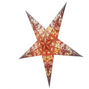 Laxmans Paper <b>Star</b> Lantern <b>Hanging</b> Handicraft Eco-Friendly Reusable 60cm Printed Traditional Multi Pattern Christmas Decoration - Product Image 1
