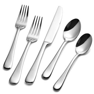 Ensemble de couverts en acier inoxydable de haute qualité avec un design élégant, ustensiles de table robustes, parfaits pour la cuisine, la table et les dîners - Product Image 1
