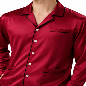 Conjunto de Pijama de Bambú para Hombre, Suave y Transpirable, Dos Piezas, Camiseta de Manga Larga y Pantalones Largos, Cómodo para Estar en Casa - Product Image 5