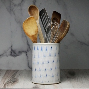 Portautensilios de Cerámica Stoneware, Esmaltado a Mano con Patrón Texturizado, Resistente, para Encimera de Cocina, Elegante Organizador - Product Image 6