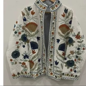 Handmade Suzani <b>Velvet</b> <b>Jacket</b> Embroidered Boho Winter Coat One Size Wholesale Bulk OEM ODM Factory Supplier - Product Image 1