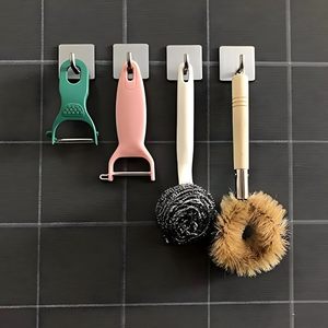 Self Adhesive Wall Hooks Heavy Duty <b>Waterproof</b> Stainless Steel Utility Hooks Kitchen Bathroom Bedroom Home Organization <b>Set</b> of 4 - Product Image 2