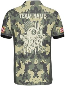 เสื้อสนุกเกอร์พูลไซส์พลัสแบบกำหนดเองสำหรับผู้ชาย บิลเลียด สำหรับเสื้อเจอร์ซีย์พิมพ์ลายแบบระเหิด แห้งเร็ว ระบายอากาศได้ดี ชุดยูนิฟอร์มกีฬาสำหรับทีม - Product Image 3