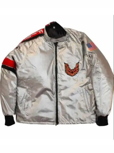 Custom <b>Silver</b> Reflective Style <b>Jacket</b> Men Full Zip Bomber <b>Jacket</b> Wholesale Racing Sportswear Uniform - Product Image 3