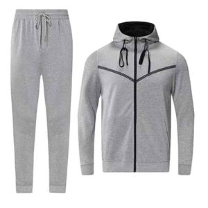 <b>Mens</b> Cotton Fleece Tracksuit Set OEM Custom <b>Long</b> Sleeve Tracksuits Sports Zipper <b>Jacket</b> & Sweatpants - Product Image 1