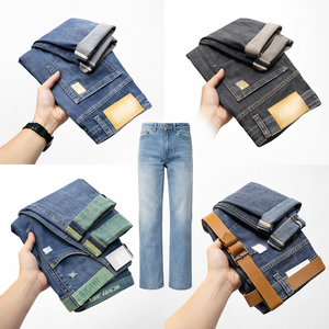 Jeans de Algodón Elástico OEM para Hombre, Estilo Europeo de Alta Gama, Retro, Versátiles, Corte Recto Regular, Ligeros, para Primavera y Otoño, Nuevos, 50/70% Algodón Denim - Product Image 1