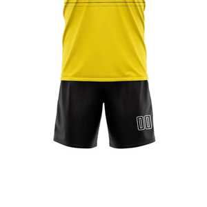 Uniforme de Fútbol Personalizado con Rayas Amarillas y Negras, Impresión Sublimada, Absorbente de Humedad, Unisex, Corte Atlético para Adultos, Manga Corta - Product Image 6