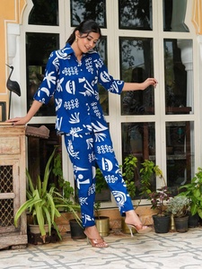 Conjunto de Dos Piezas FATEMA FASHION para Mujer, Estilo Casual para Todas las Temporadas, Muselina Gruesa, Corte Regular, Secado Rápido, Estampado Digital - Product Image 2