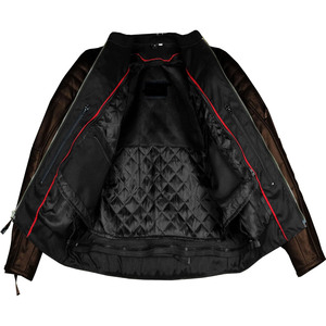 Blouson de moto unisexe en cuir de buffle naturel, protection CE, respirant, séchage rapide, pour l'hiver, cruiser, touring, moto, marron - Product Image 3