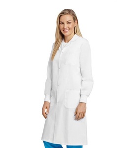 High Quality Breathable White Polyester Woven Lab Coat New Design Medical Women Men Hospital Nursing <b>Scrub</b> <b>Top</b> OEM Healthcare - Product Image 5