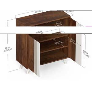 ตู้เก็บรองเท้าแบบตั้งพื้น 2 ประตู ยี่ห้อ Cylvie Engineered Wood สำหรับรองเท้าแตะและรองเท้าทั่วไป - Product Image 4