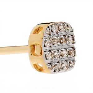 Boucles d'oreilles clous en or jaune 10 carats avec diamants naturels ronds de 0,14 ct, bijoux fins pour femmes - Product Image 6