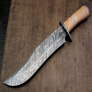 Full Tang Hunting <b>Knife</b> Heavy Duty with Wood Handle <b>Sharpened</b> Clip Point Blade for Field Customizable OEM Support for DIY - Product Image 1