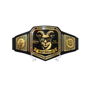 Cinturón de Campeonato PLM 2025 Más Valioso Personalizado Brad Nikkari G.O.A.T. Diseño de Cinturón de Campeonato de Lucha Libre - Product Image 1