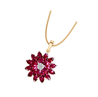 Pendentif tendance en grappe de rubis naturels, or massif 9k 14k 18k avec diamants naturels, plaqué rhodium, bijoux fins pour femmes