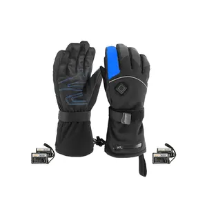 Guantes de esquí con pantalla táctil para montar en motocicleta, con calefacción eléctrica, alimentados por batería, transpirables, impermeables para invierno